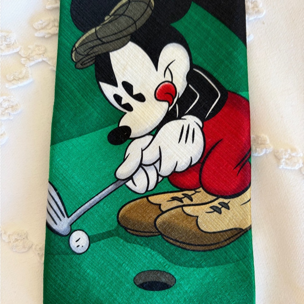 Vintage Mickey Mouse Golf Tie | Disney Pluto Novelty Necktie